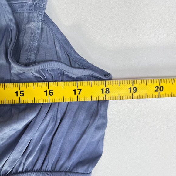 NWOT ANTHROPOLOGIE Ruffled Tiered Midi Dress In Blue Size XLP - Picture 12 of 13